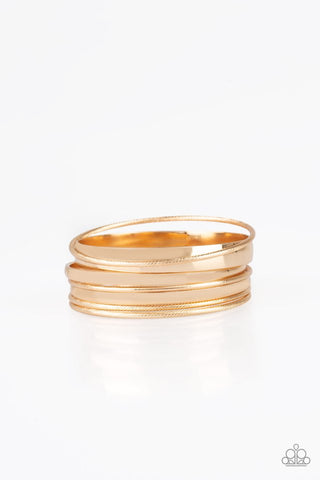 Sahara Shimmer Gold Bangle Bracelet Set